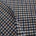 Tessuto Houndstooth miscela in lana intrecciata per abito